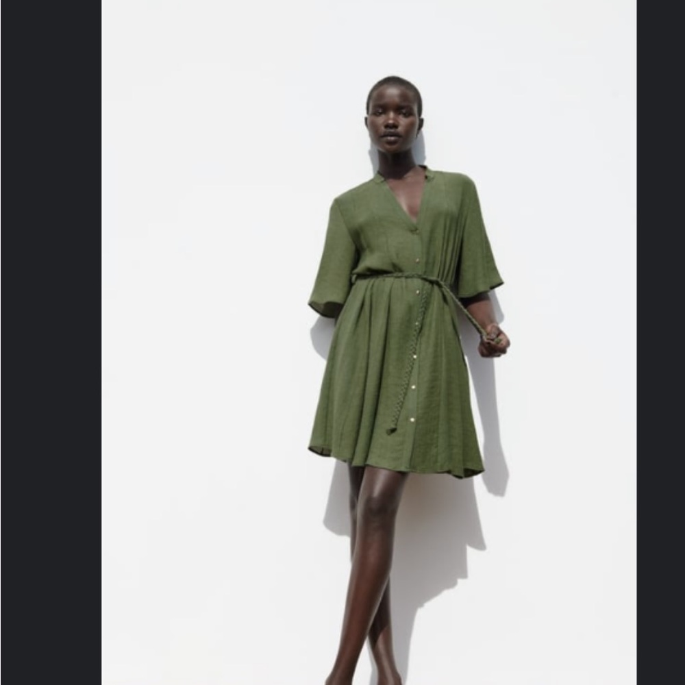 Zara short dress with woven belt
